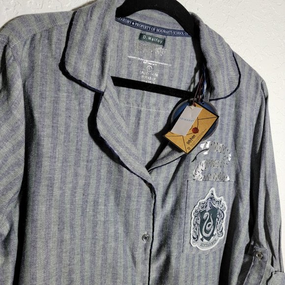 Harry Potter Slytherin Sleepshirt UK Primark Gray Pajamas Hogwarts Draco Malfoy
